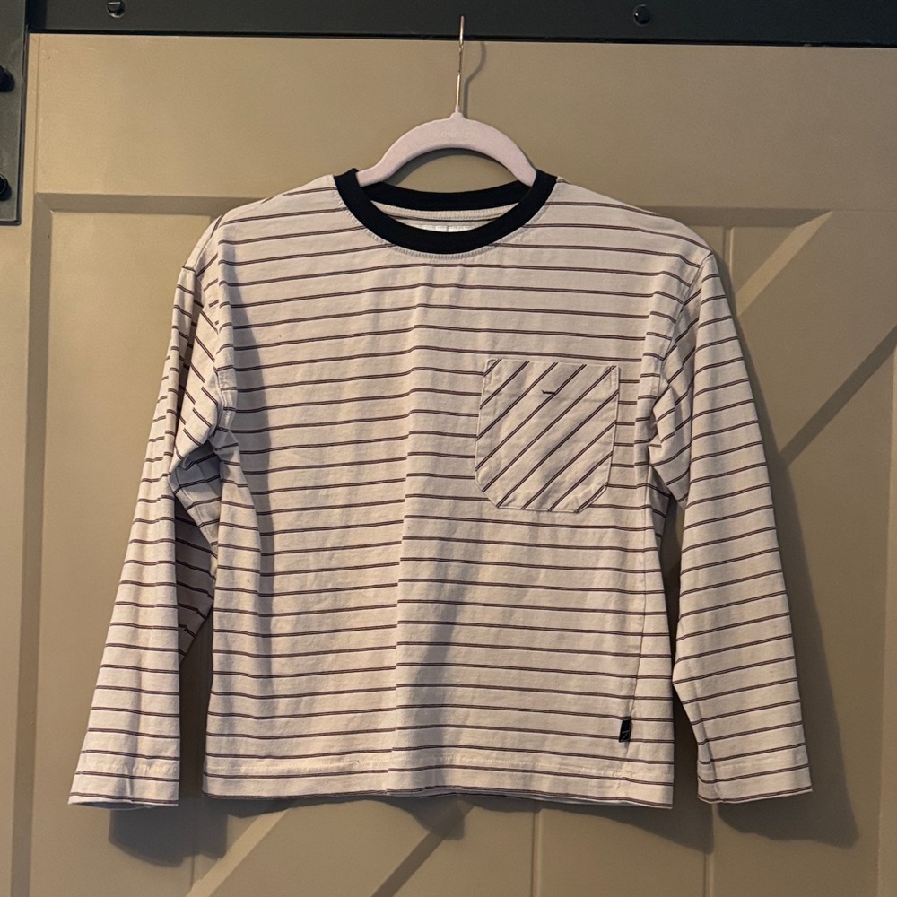 Zara Striped Long Sleeve Tee with Pocket